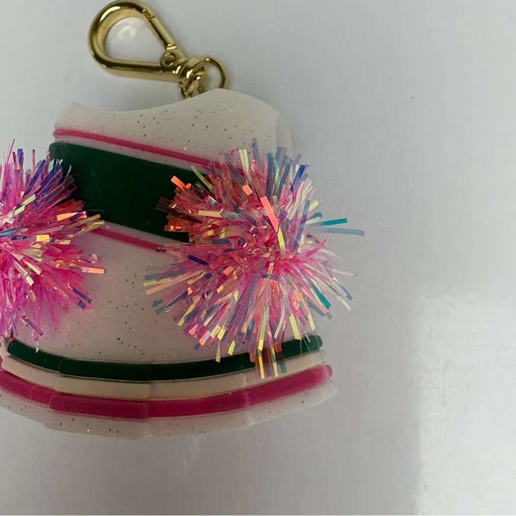 Bath and body works pocketbac holder white pink and green cheerleader with poms - Image 4