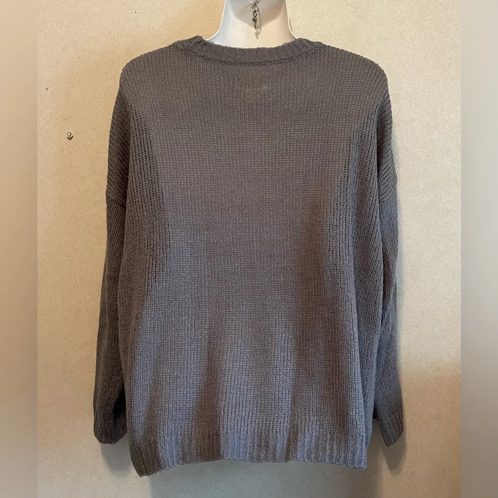 Sperry Gray Crew Neck Sweater Classic Knit - Image 2