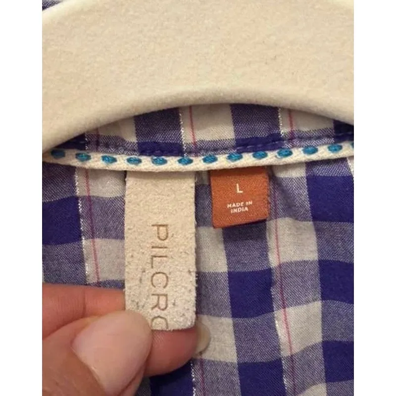 Anthropologie X Pilcro The Hadley Relaxed Plaid Buttondown Shirt sz. L - Image 5