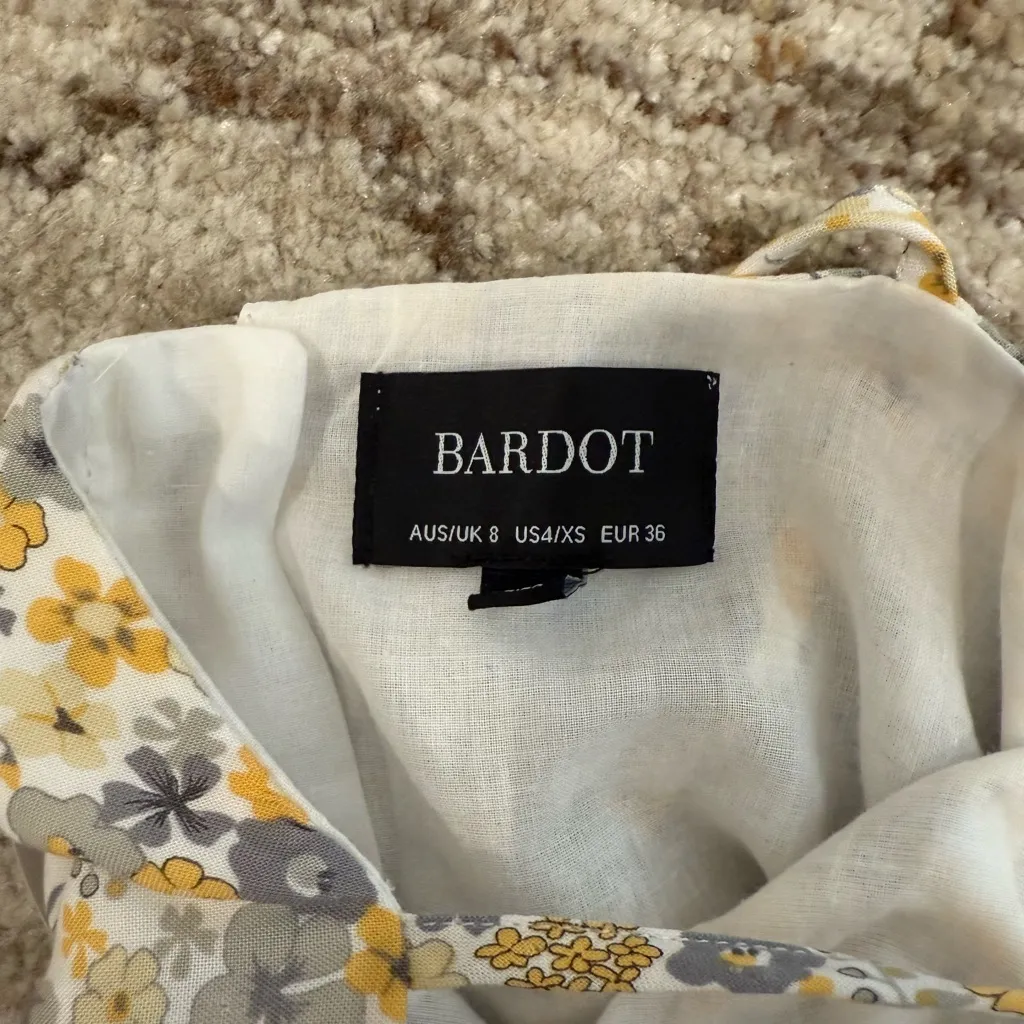 Bardot Yellow Floral Crop Top - Image 7