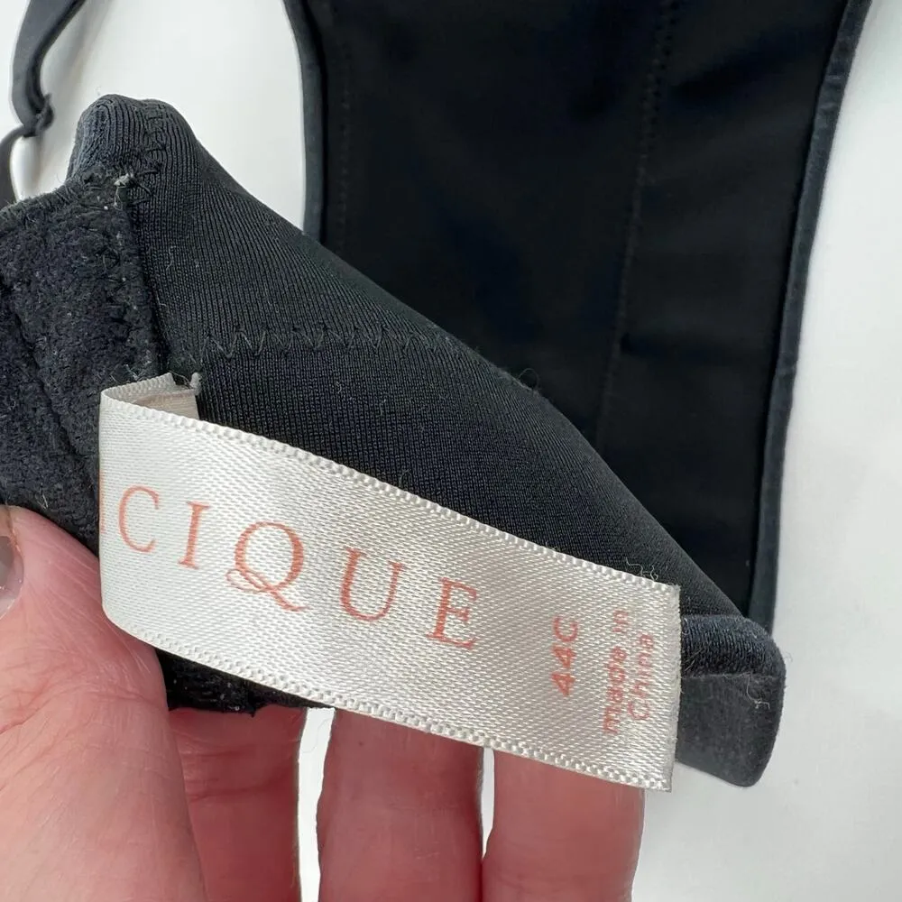Cacique black lightly lined balconette bra basic neutral every day size 44C - Image 8