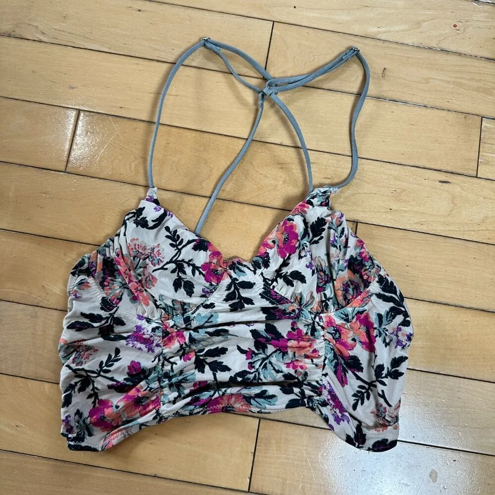 URBAN OUTFITTERS Out From Under Silky Floral Bra Bralette Crop Top Size Small - Image 2