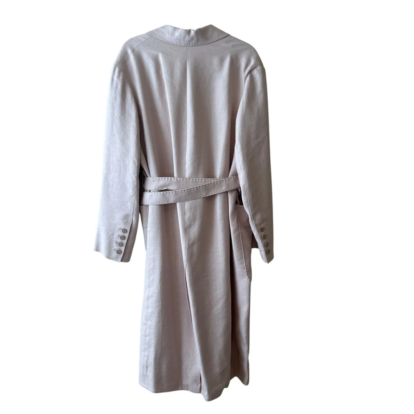 Zimmermann Luminous Blush Belted Linen Trench Duster Coat NWT Size 6 - Image 4