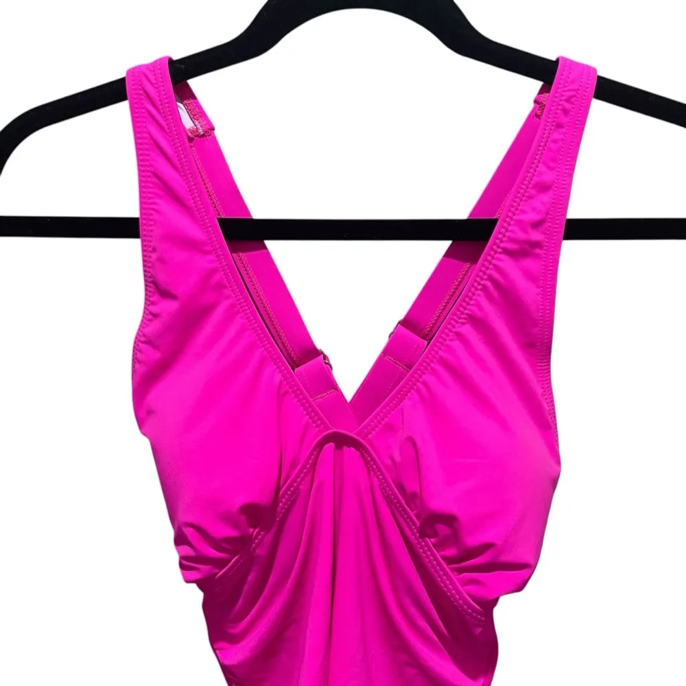 Tempt Me V Neck One Piece Swimsuit Hot Pink Women’s Size XS NWT - Image 3