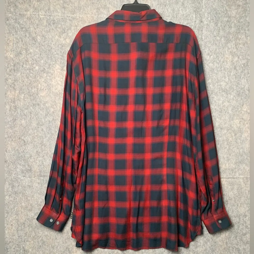 John Varvatos Women Size XL long sleeve‎ button down Shirt Dress Black - Image 6