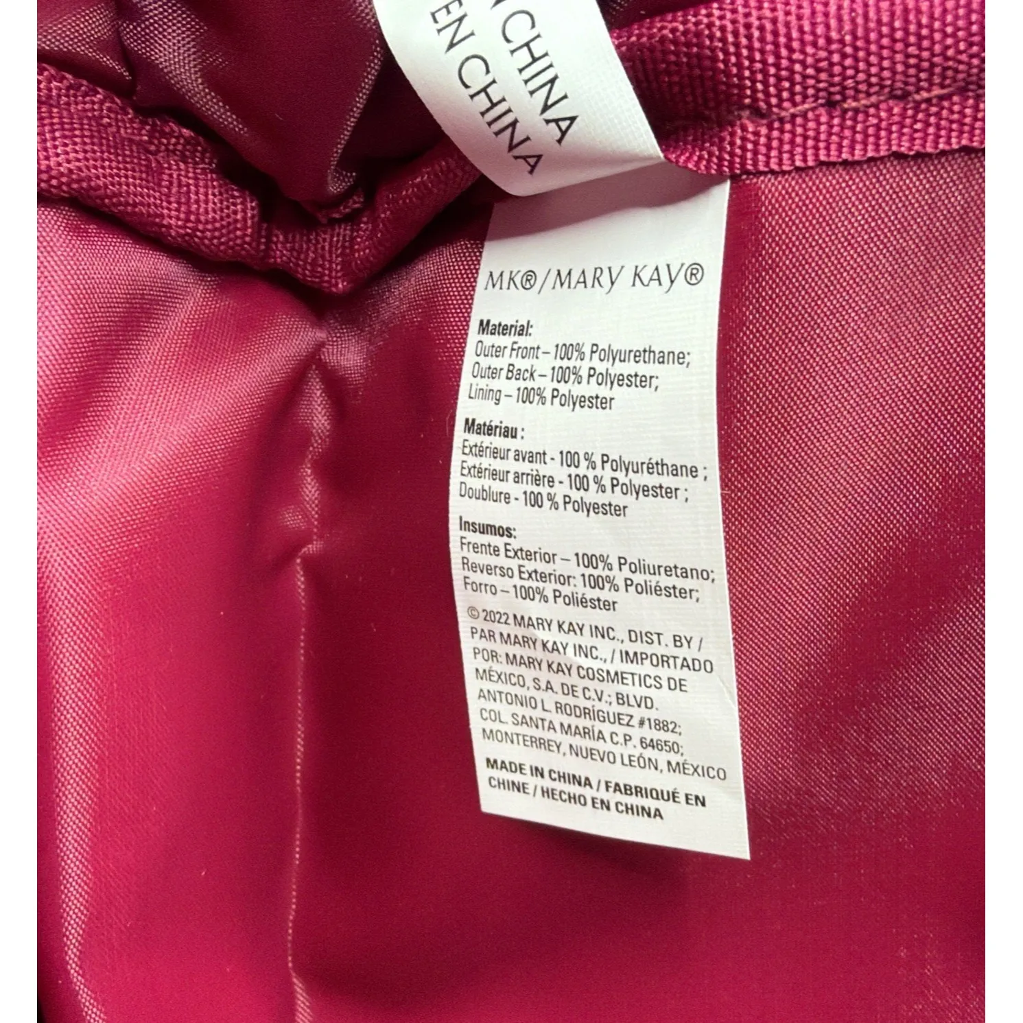 Mary Kay Makeup Bag Pouch Lilac Maroon Pink Flower Zippered Vanity Travel Case - Image 7