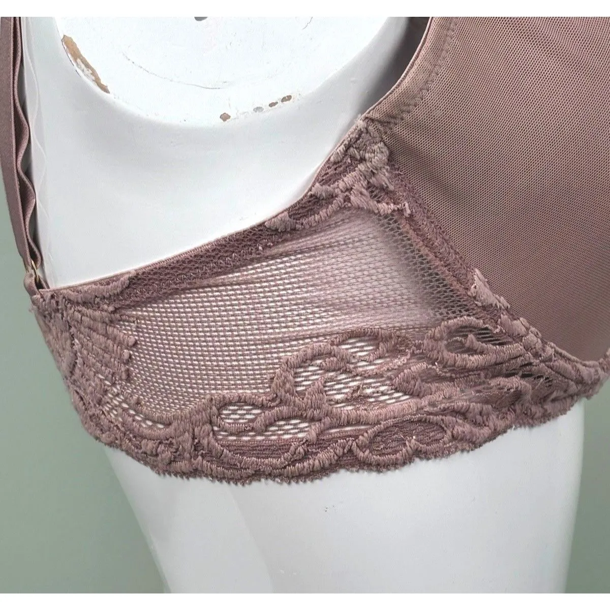 Natori 38DD/E Lace Fairy Jasper Feathers Bra Plunge Contour Style Rose Pink Size undefined - Image 3