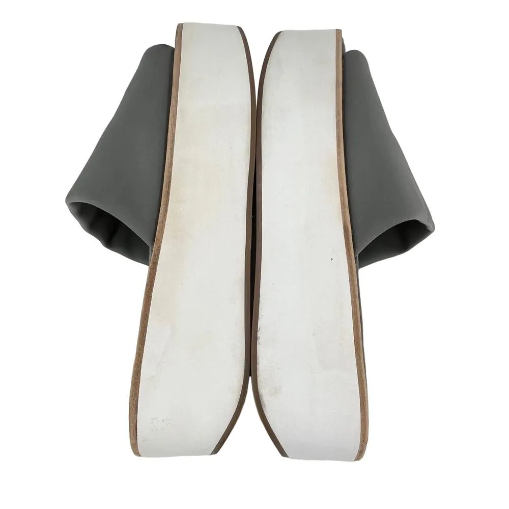 J/Slides Platform Sandals Slides 8 Gray White - Image 5