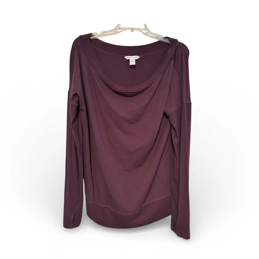 Athleta Beyond Soft Barre Sweatshirt L Spiced Cabernet EUC Oversized fit - Image 2