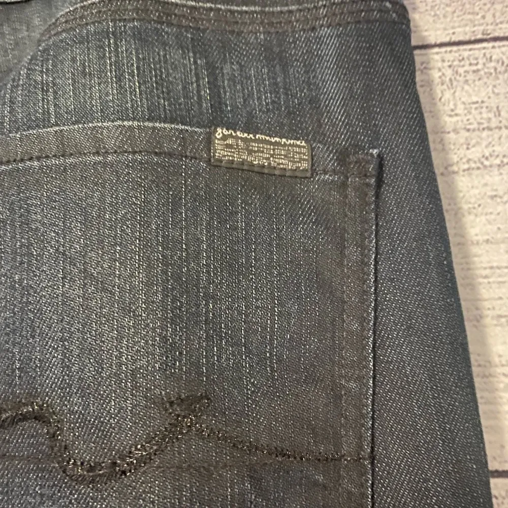 7 for All Mankind Dark Wash Flare Jeans - Image 6