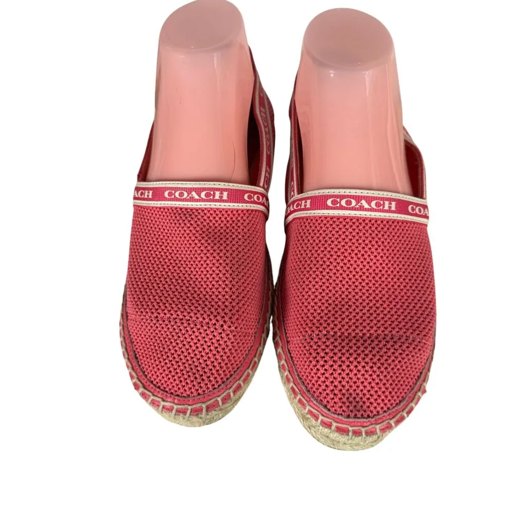 Coach Corrie Espadrille Pink Perforated Slip On Shoes Size 7 - Image 5