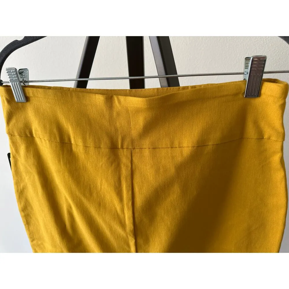 Soho NWT  APPAREL LTD Pencil Skirt Mustard Yellow Button Accent - Image 6