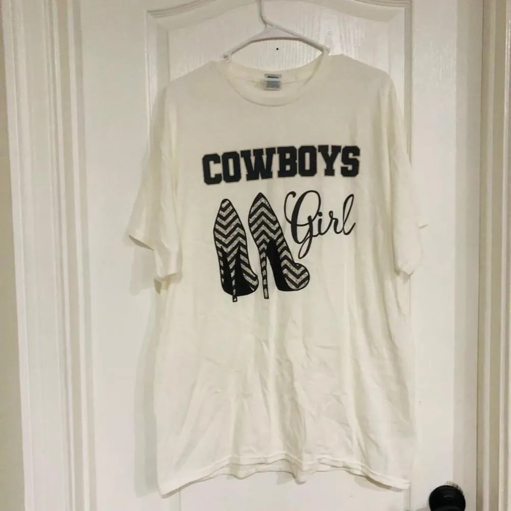 Brand New Women's Delta Apparel White Cowboys Girl T - Image 5