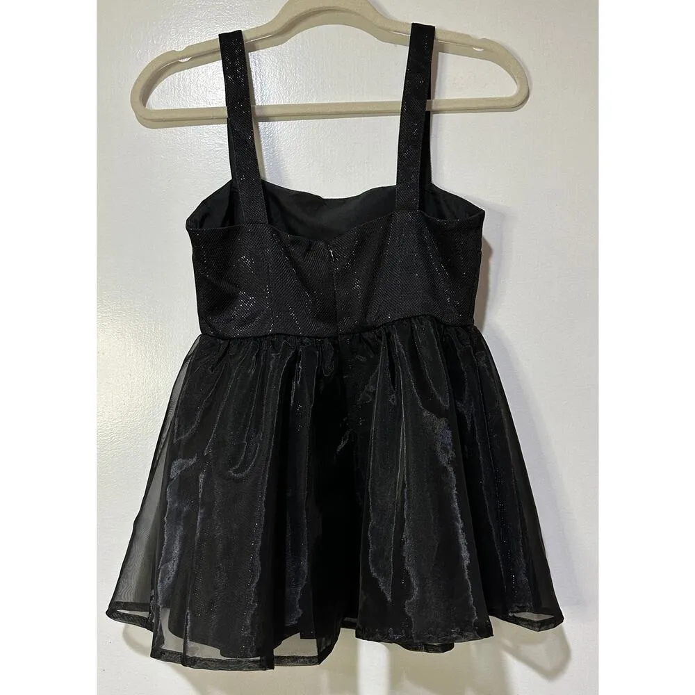 English Factory Dressy Black Tank Top Sz Small NWT Sparkle Ruffled Tulle Bottom - Image 9