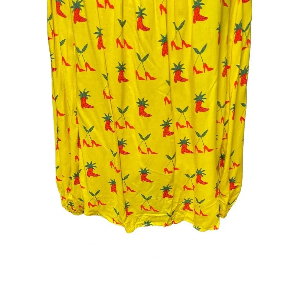 Anthropologie Kendra Dandy‎ Dreamer Top Blouse Button Strawberry Yellow Size 14 - Image 8