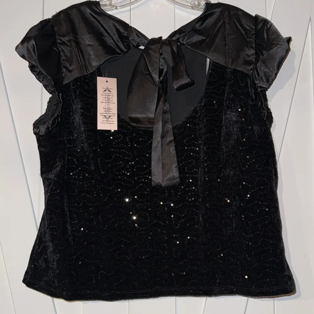 Nanette Lepore Embroidered Velvet Sequin Top - Image 7
