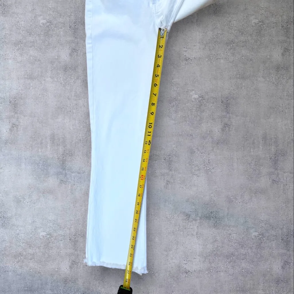 MOTHER The Hustler Ankle Fray Jeans White Fairest of Them All Size 29 - Image 14