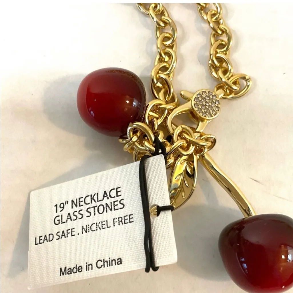 NWT Cherry Charm Chain Necklace - Image 4