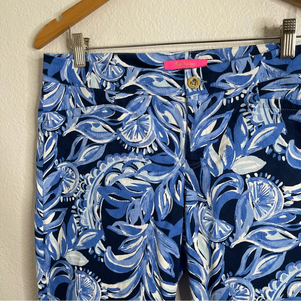 Lilly Pulitzer Kelly Stretch Pants High Tide Navy You’re The Zest Size‎ 12 - Image 2