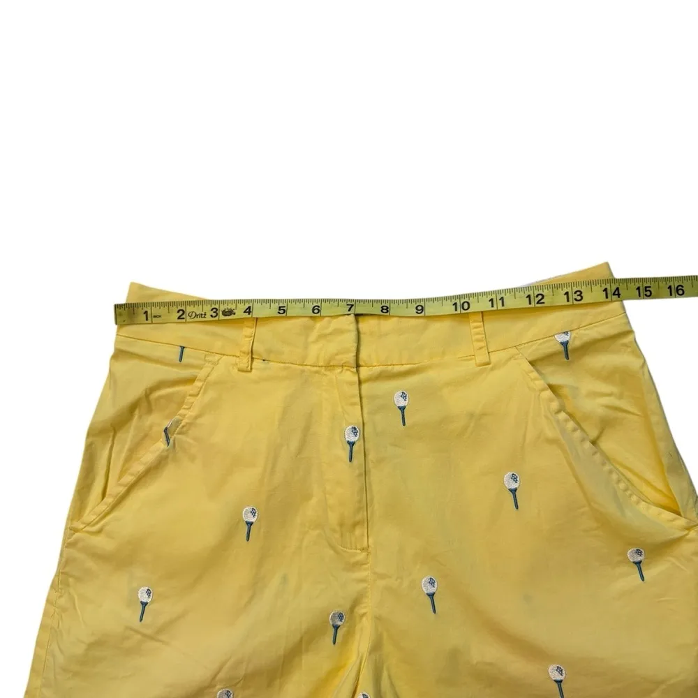 Vintage 90s’s Lilly Pulitzer Golf Tee Embroidered Yellow Shorts, Sz 4 - Image 9