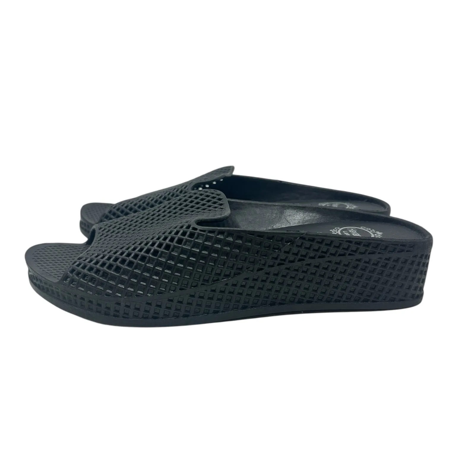 Jeffrey Campbell Last Fling Sandals Slide Perforated‎ Rubber Black Size US 8 - Image 9