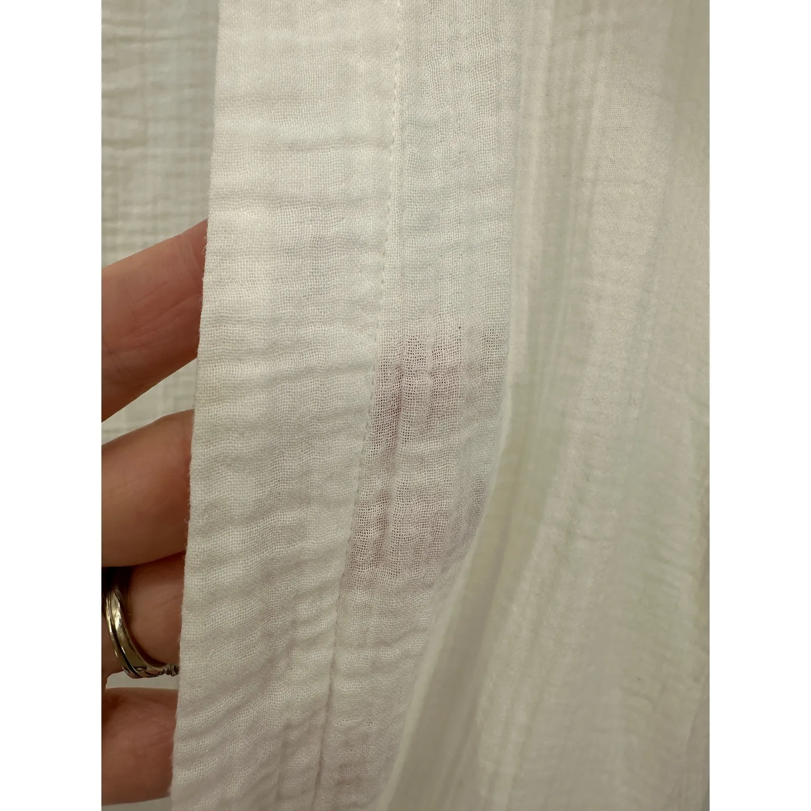 Eileen Fisher Womens White Gauze Open Front Cardigan Size XS Organic Cotton - Image 6