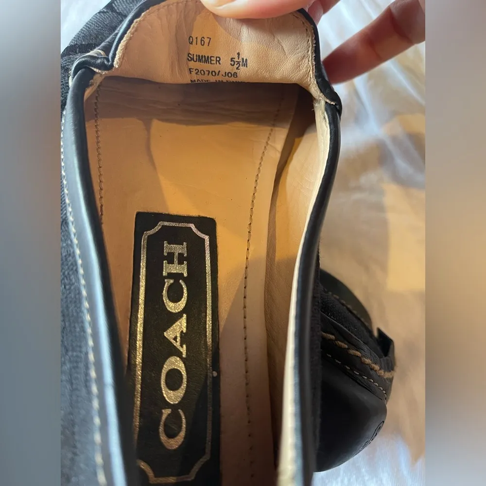Coach Black Monogrammed Fabric Loafers SUMMER size 5 1/2 - Image 7