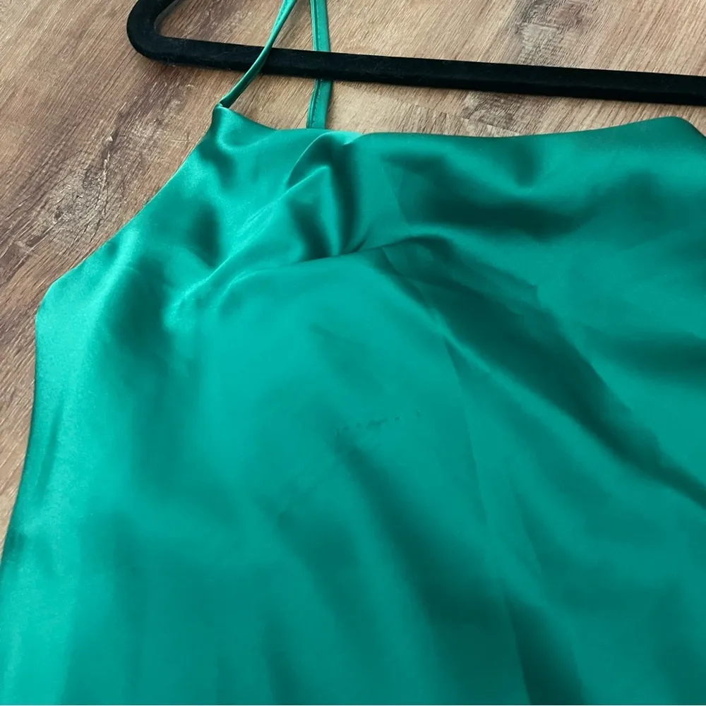 Know One Cares Emerald Green Satin Slip Dress - Image 6