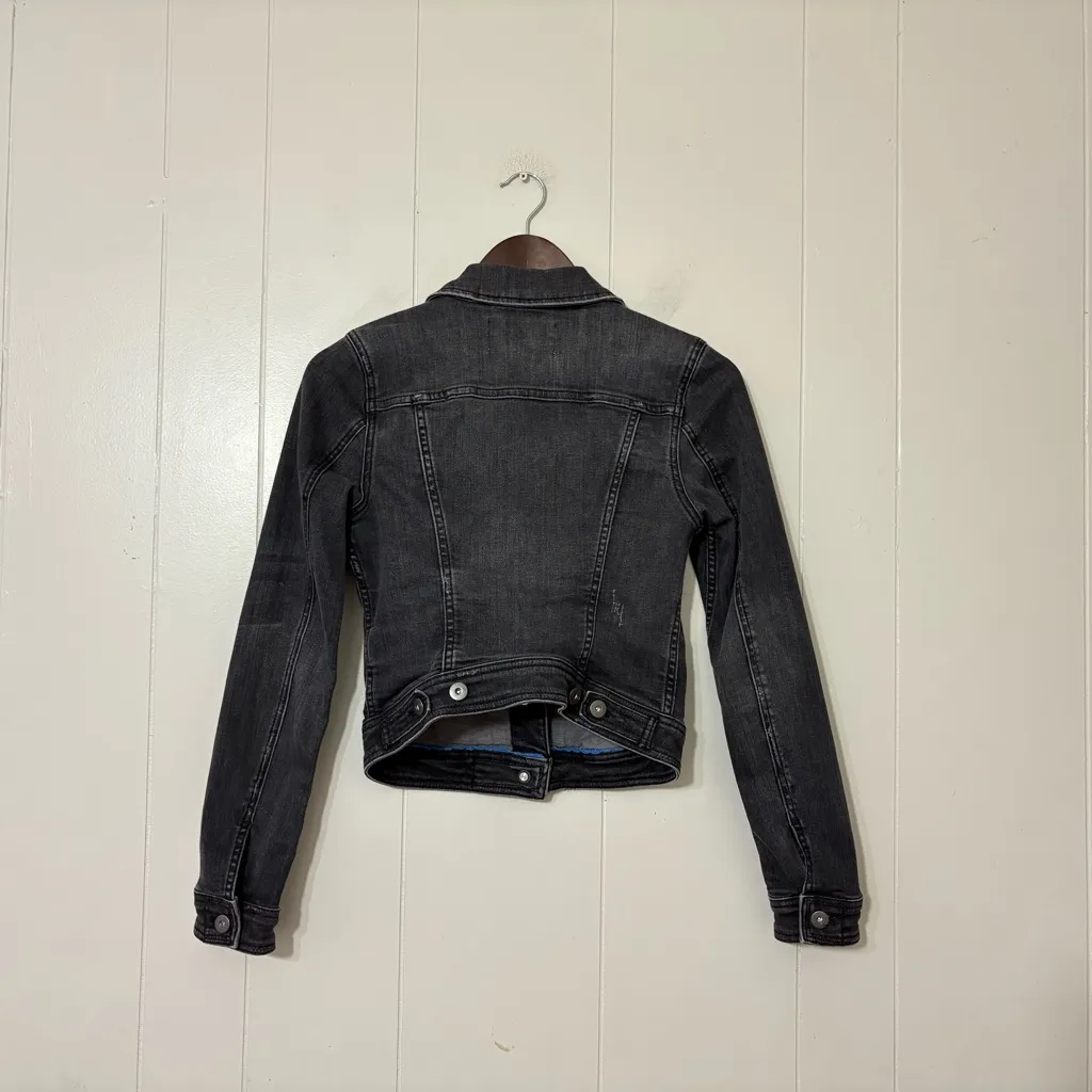Pilcro & The Letterpress Cora Denim Jacket XS Black Classic Boyfriend Fit - Image 11