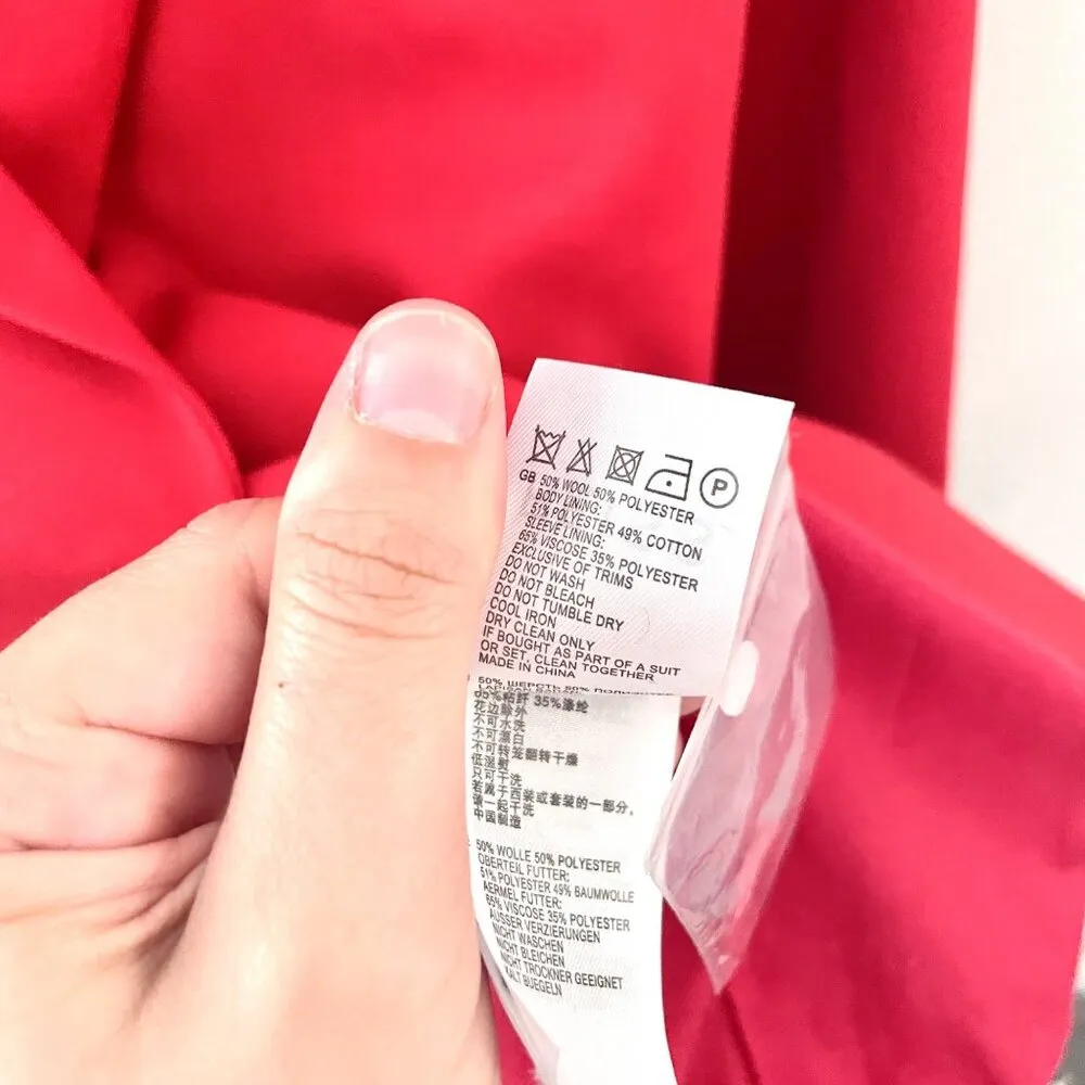 NWT Reiss Beatrix Textured Jacket Blazer Red Size US 10 - Image 7