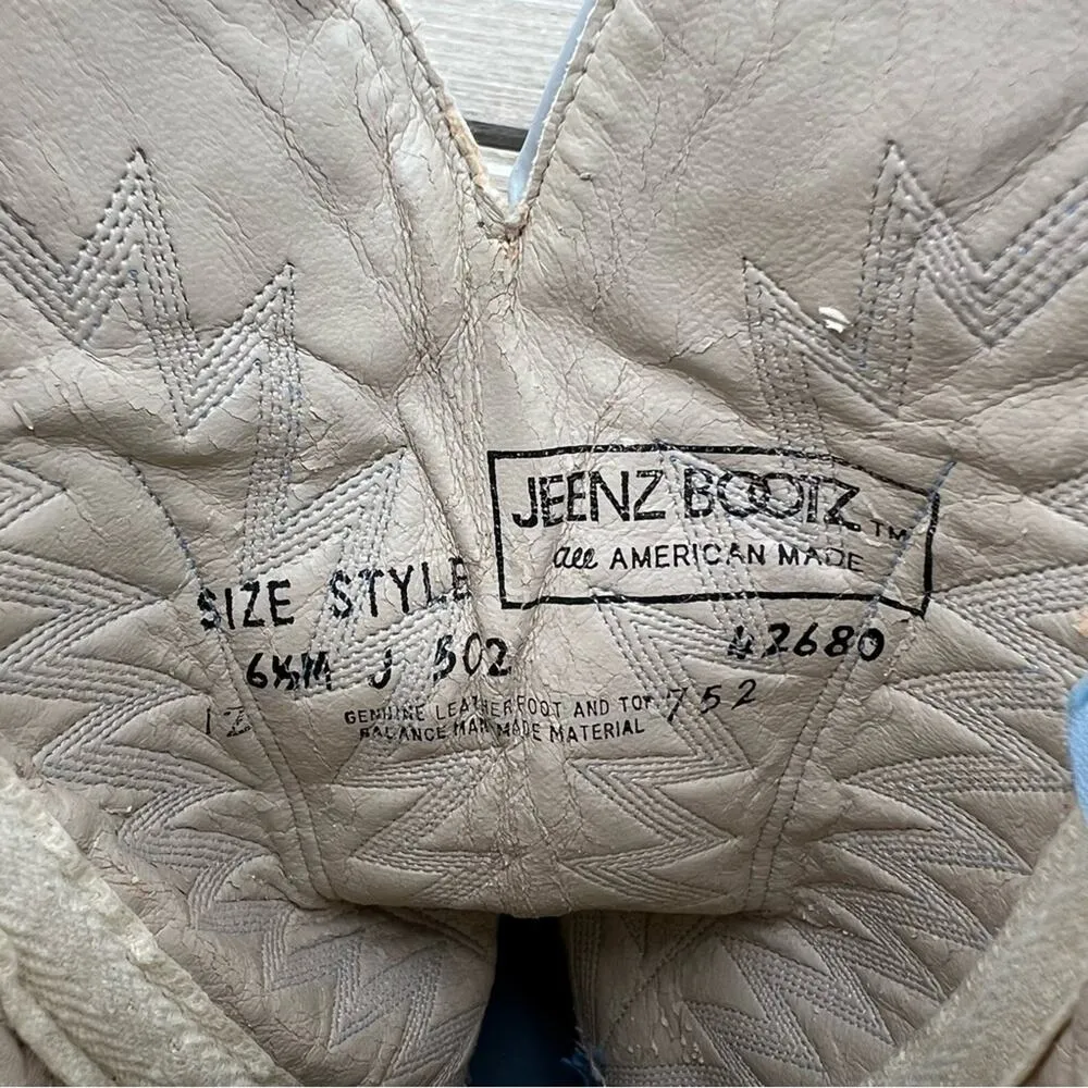 Vintage Jeenz Bootz Stiletto Heel Blue Cowgirl Western Boots 6 1/2 M Size 6.5 - Image 12