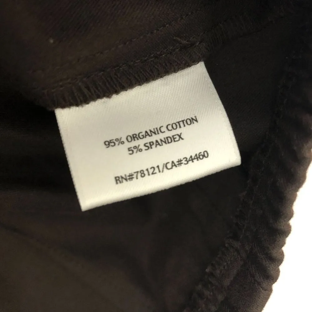 Eileen Fisher Pants Organic Cotton Stretch Straight Leg Ankle Crop Brown XS - Image 4