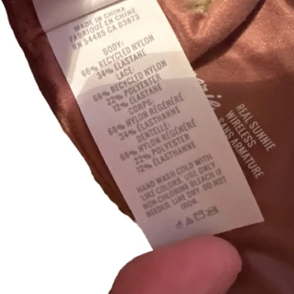 Aerie Real Sunnie Wireless Mauve‎ Burgundy Floral Bra Sz 32A NEW - Image 4