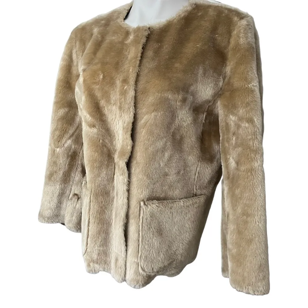 Loft  Faux Fur Zip Front Jacket - Image 5