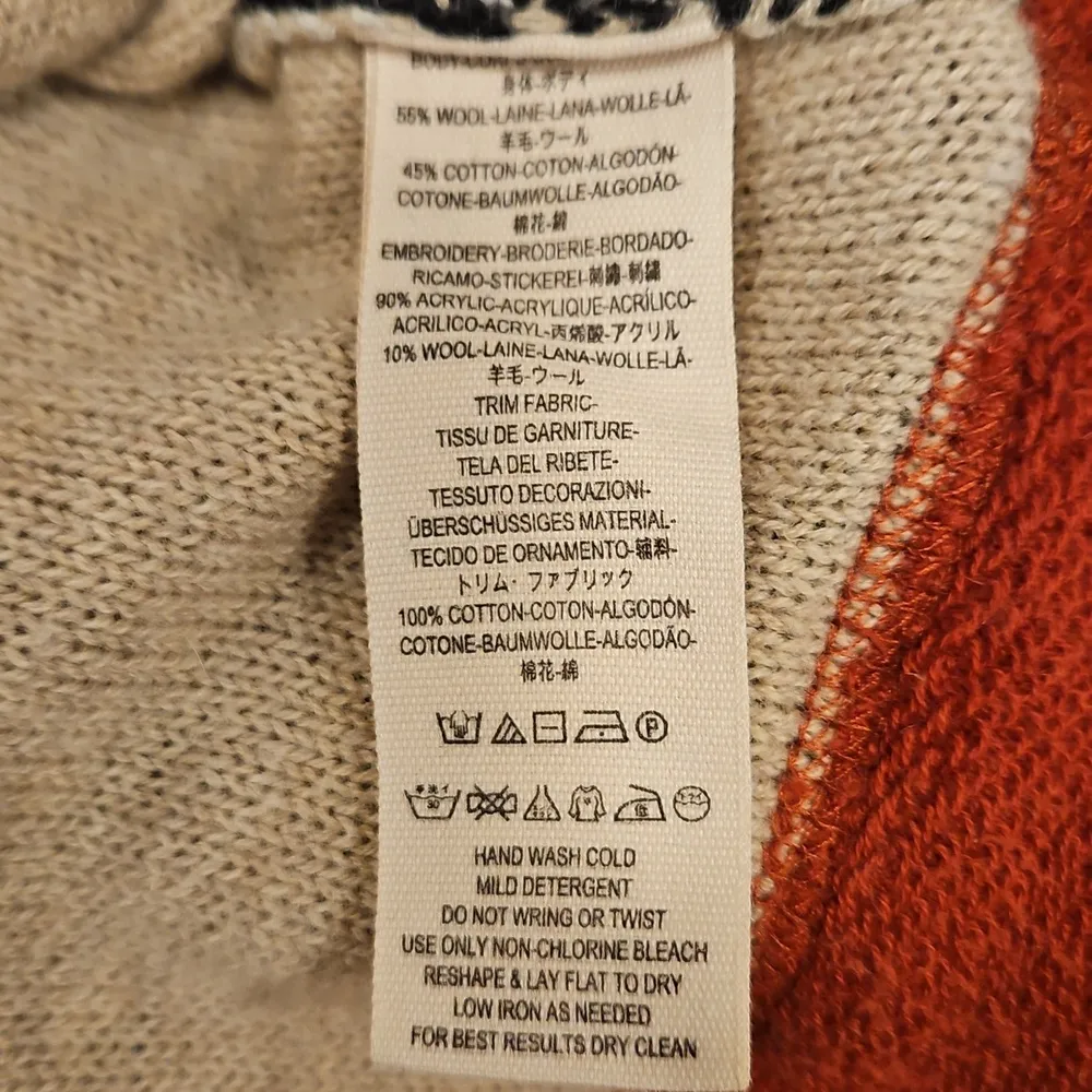 💕FREE PEOPLE💕 Desert Rose Sweater Embroidered Longhorn Colorblock Knit Medium - Image 14