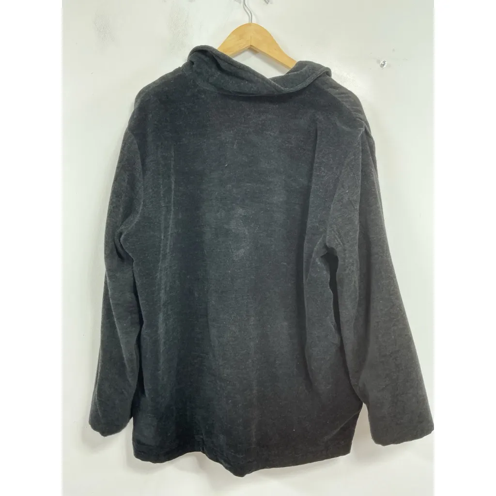 Womans White Stag Button Down Festive Blazer XL 16-18 Black Lined Sequin Accents - Image 2