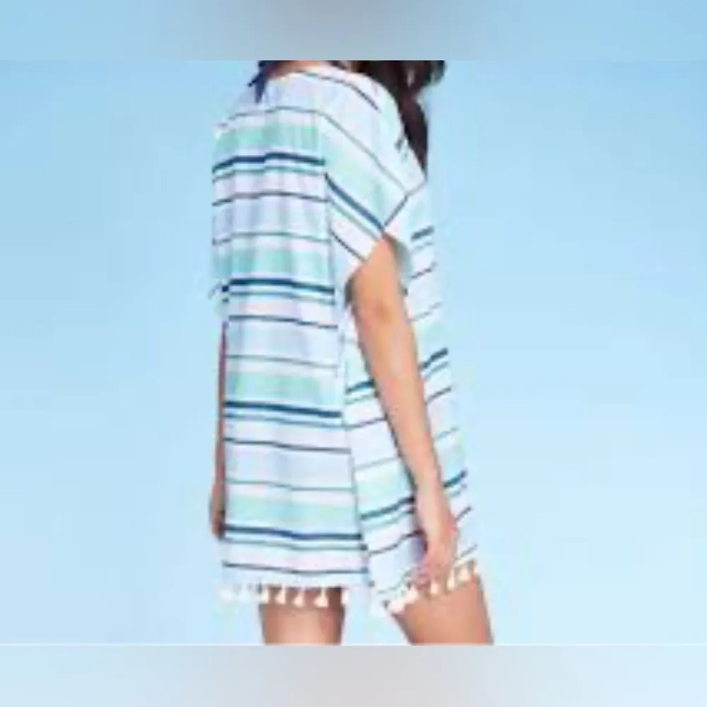 Kona Sol Women's V Neck Tunic Cover Up Blue Lightweight Size XL Extra Large - Image 3