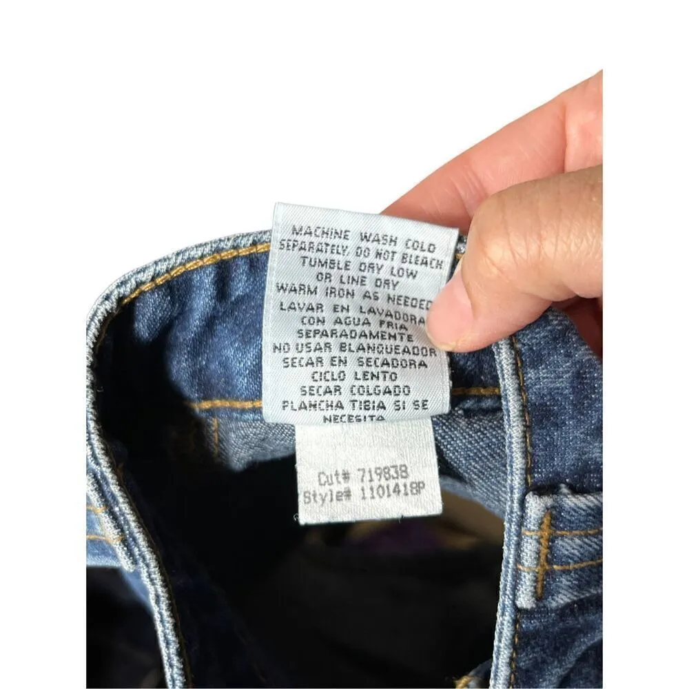 Vintage Y2K L.E.I Low Rise‎ Utility Jean Shorts Size 9 Blue - Image 6