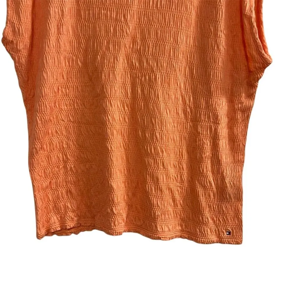 Tommy Hilfiger Women's Cap Sleeve Tee Orange Size L Casual Summer - Image 5