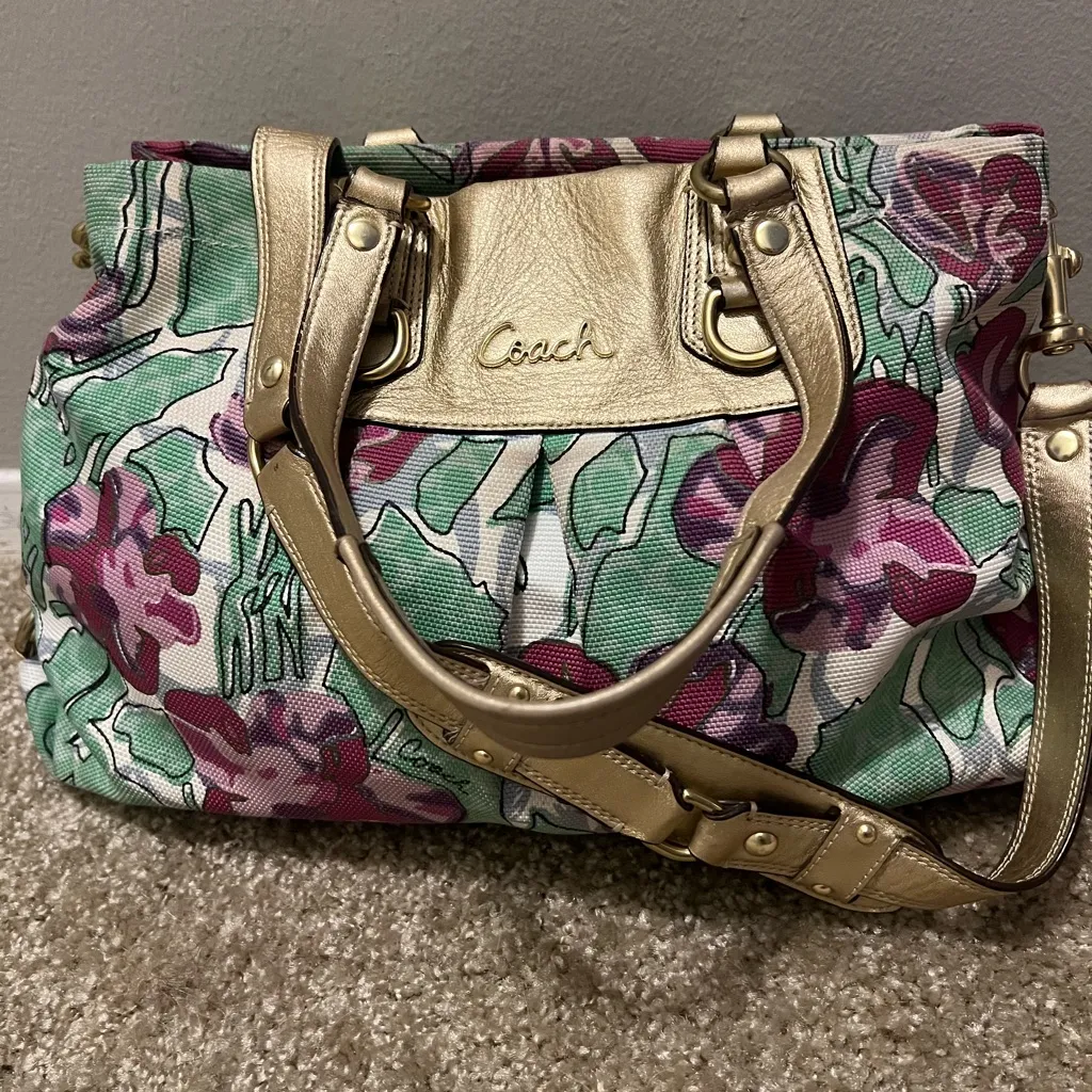 COACH ASHLEY Iris floral limited edition shoulder bag - Image 4