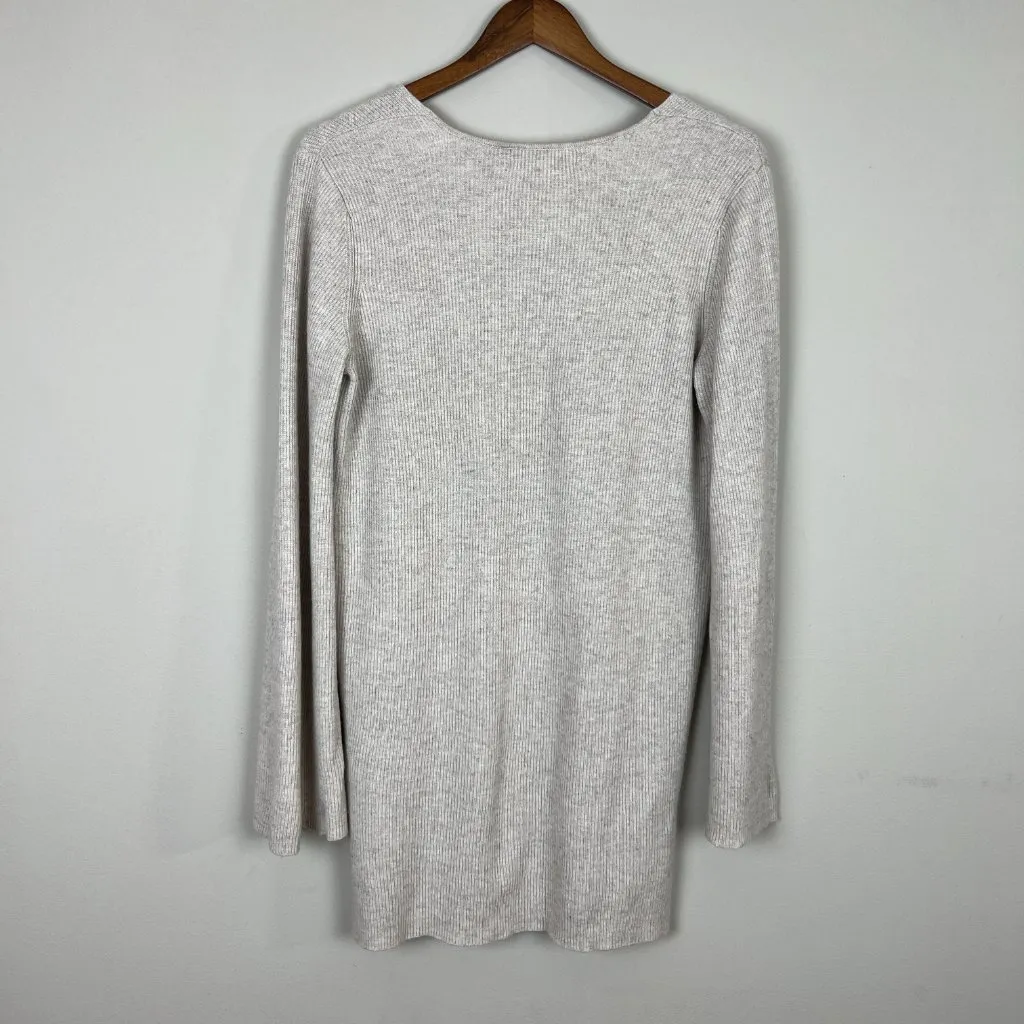 White Label The Company Tunic Sweater 8 Wool‎ Cashmere Ribbed Bell Sleeve V - Image 6