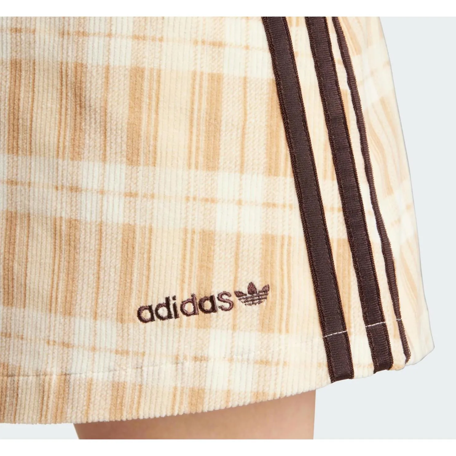 Adidas Tartan Corduroy A-Line Skirt Sand Strata Women's M - Image 3