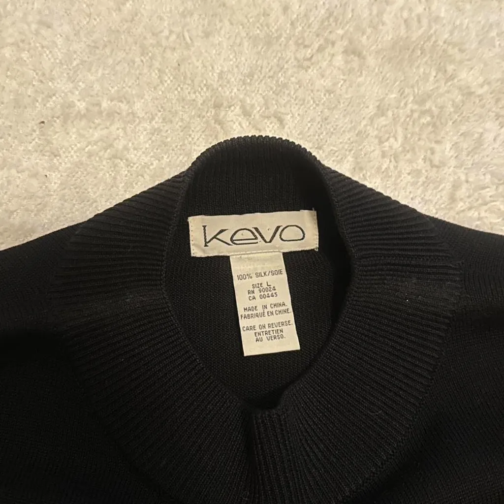 Black Kevo Silk Mock Neck Sweater - Image 2
