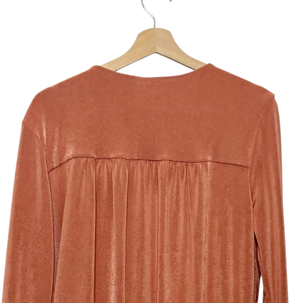 Free People Intimately Turnt Bodysuit Large Ginger Spice Long Sleeve Drape - Image 6