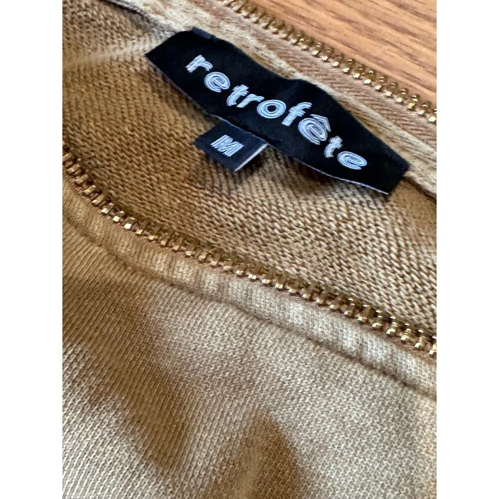 Retrofête DARCY TERRY Caramel Mini SWEATSHIRT DRESS size M - Image 9