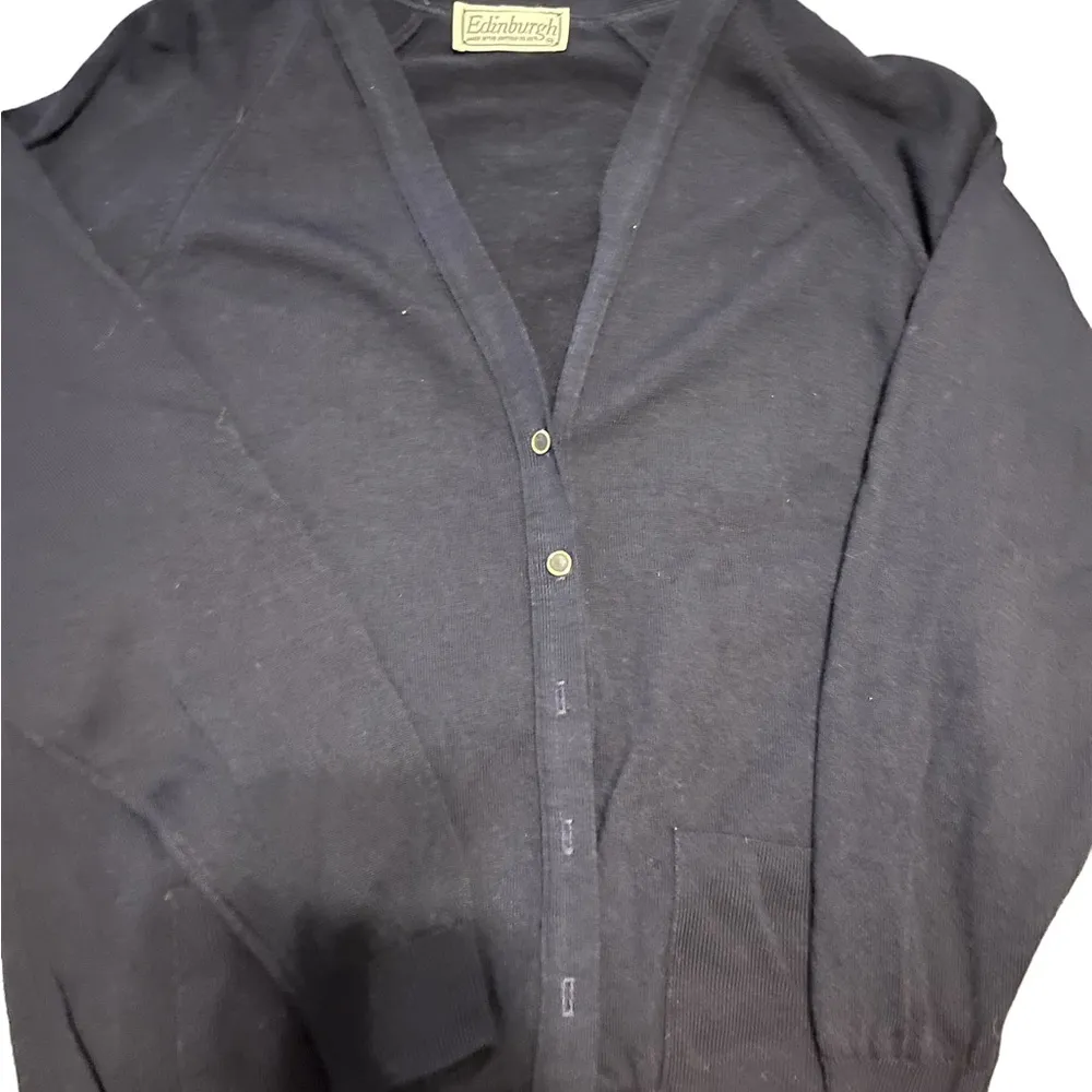 Edinburg blue long sleeve lambs wool cardigan measurements in pictures - Image 2