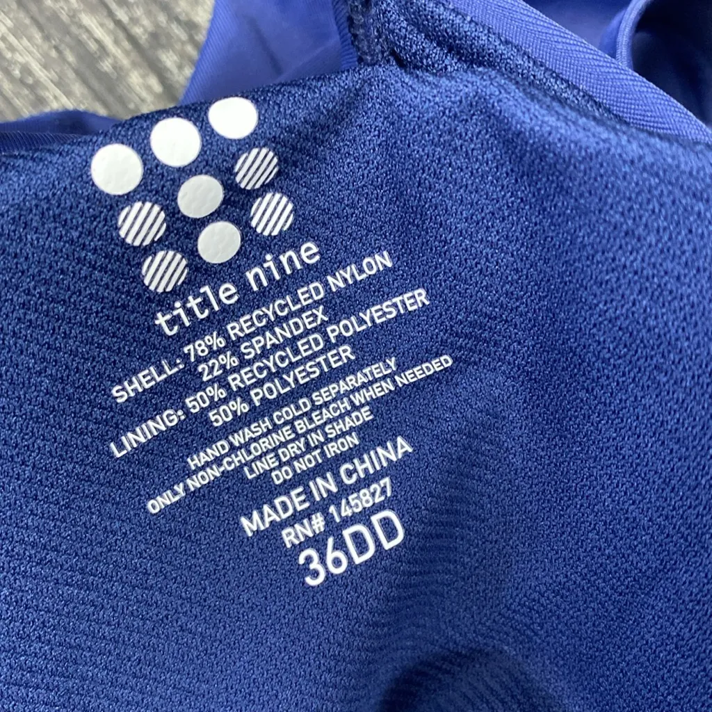 Title Nine Gray Tankini Swim Bathing Suit Top 36DD - Image 5