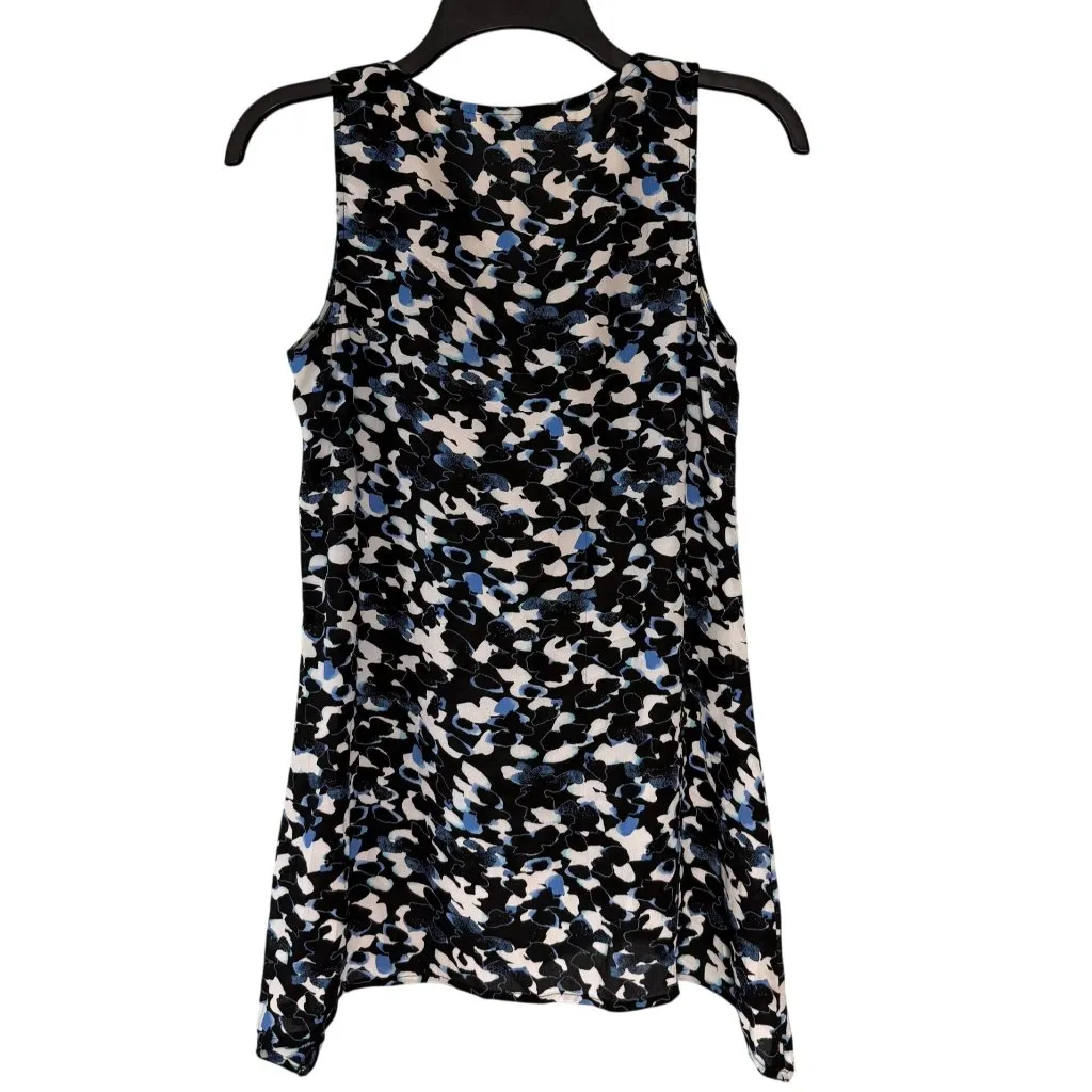 Juicy Couture Y2K Top Womens XS Sharkbite Blue Black Abstract Sleeveless Jeweled - Image 2