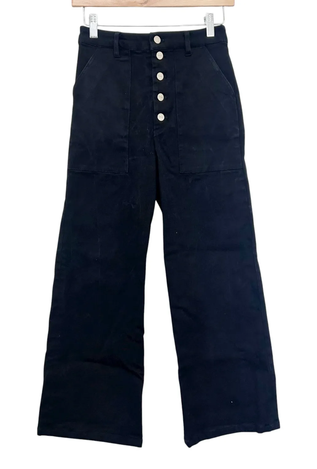 Capulet Black Lottie High Waisted Wide Leg Button Fly Jeans Sz S - Image 1