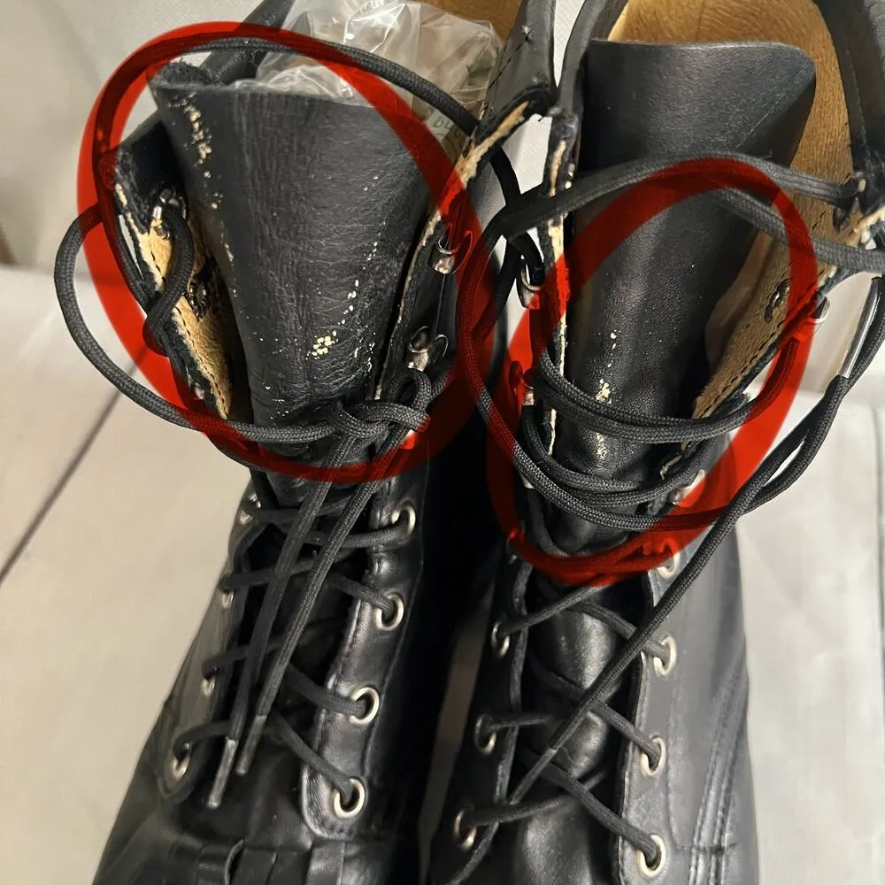 AMERICAN VINTAGE Laredo Boots Women's 6.5 Black Leather Kiltie Granny Roper USA - Image 11